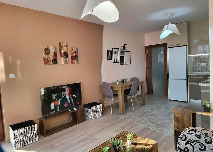 Apartment Stylish Near City, Entire Flat, 1 Bedroom, 1 Large Bed In Living *